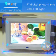 Acrylic frame 7 inch LED light digital photo frame for girls